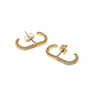 Goldplated & Crystal Stud Earrings