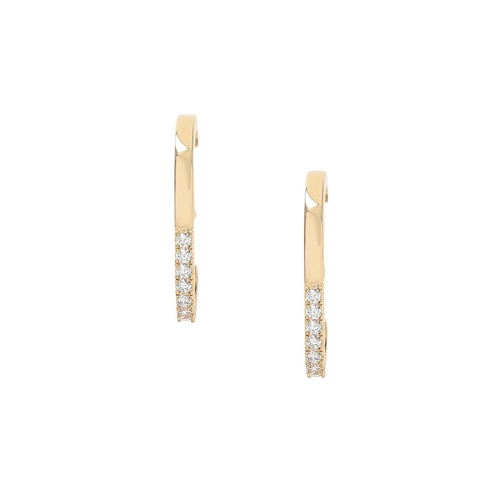 Goldplated & Crystal Stud Earrings