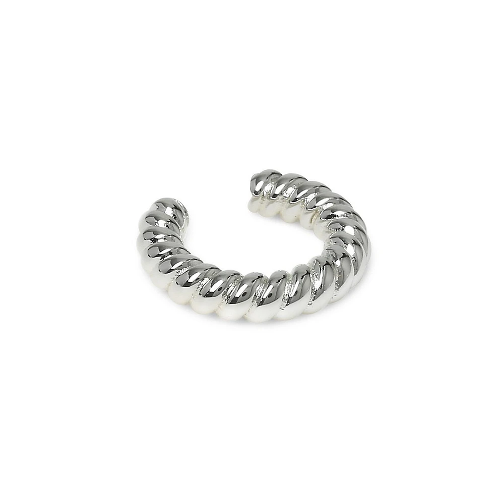 Silvertone Rope Ear Cuff