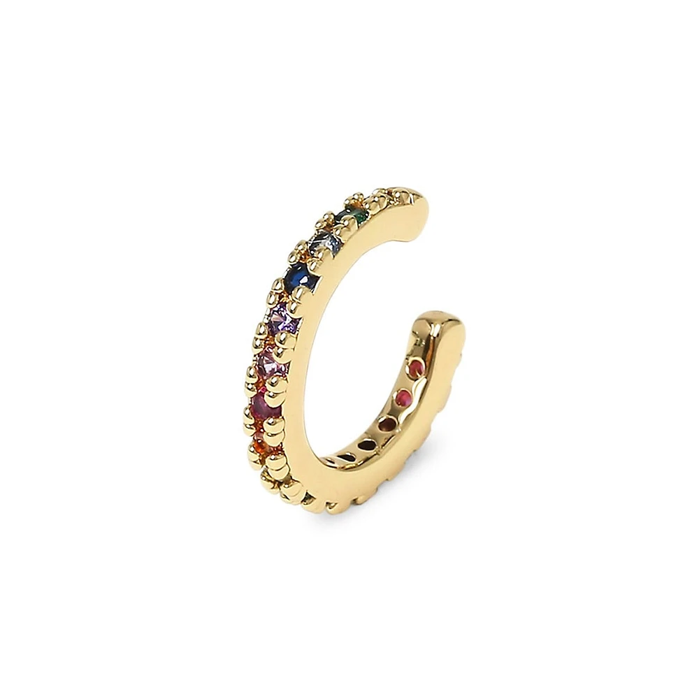 Goldtone & Multicolour Stone Bright Hoop Ear Cuff