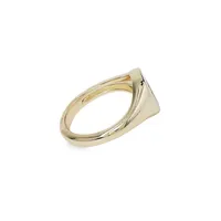 Goldtone & Cubic Zirconia Star Signet Ring
