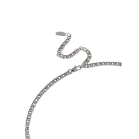 Silvertone Curb Chain Necklace - 18-Inch