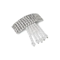 Crystal & Faux Pearl Barrette