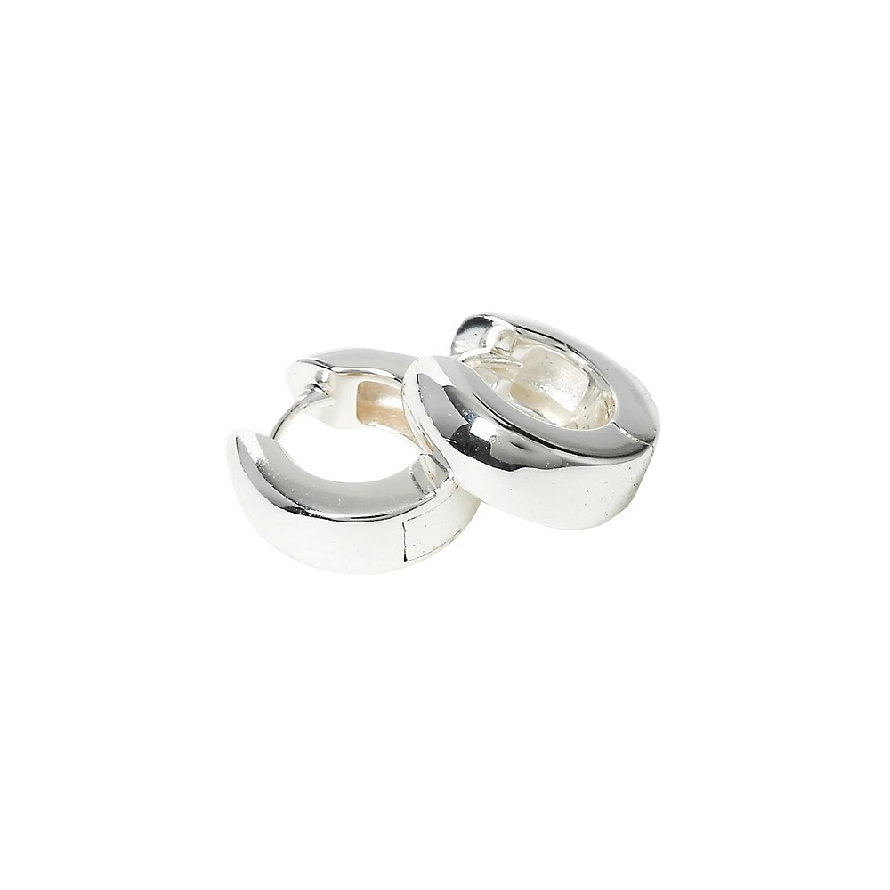 Sterling Silver Chunky Clicker Hoop Earrings