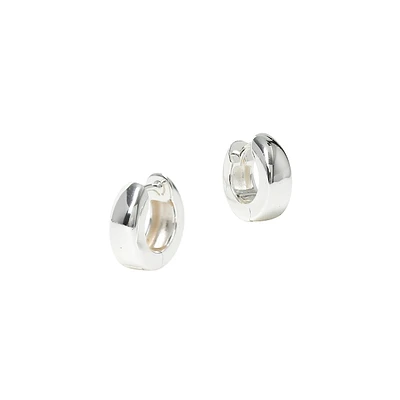 Sterling Silver Chunky Clicker Hoop Earrings