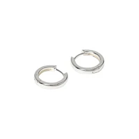 Sterling Silver Slim Clicker Hoop Earrings