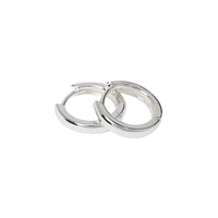 Sterling Silver Slim Clicker Hoop Earrings