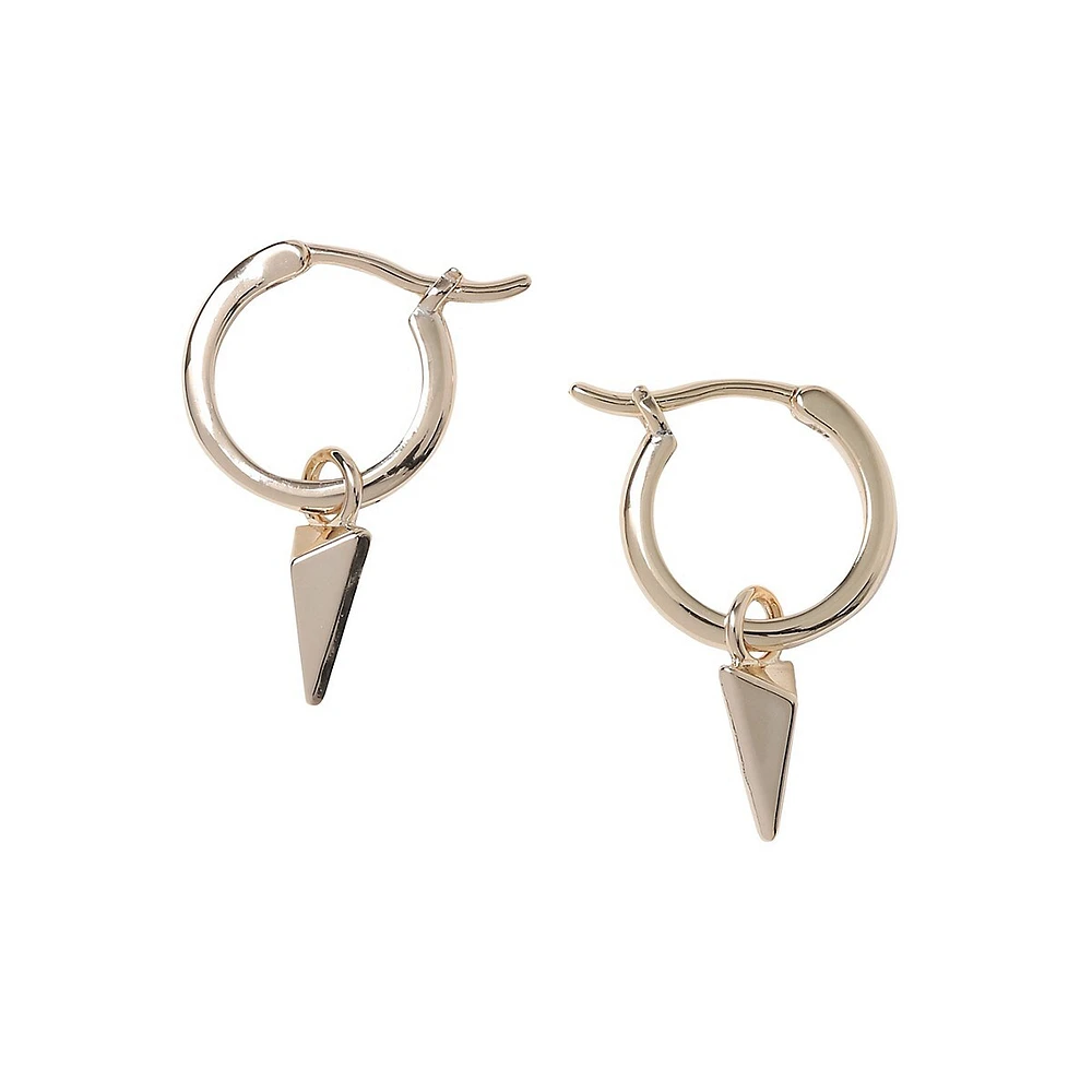 Goldplated Premium Spike Drop Hoop Earrings