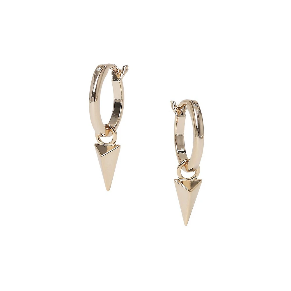 Goldplated Premium Spike Drop Hoop Earrings