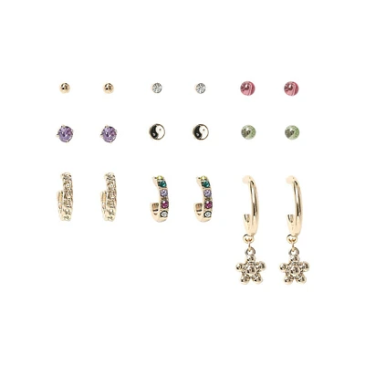 Goldtone 12-Pair Earrings Set