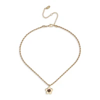 Goldtone & Enamel Flower Pendant Necklace