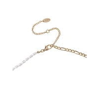 Goldtone & Faux Pearl Mushroom Charm Necklace