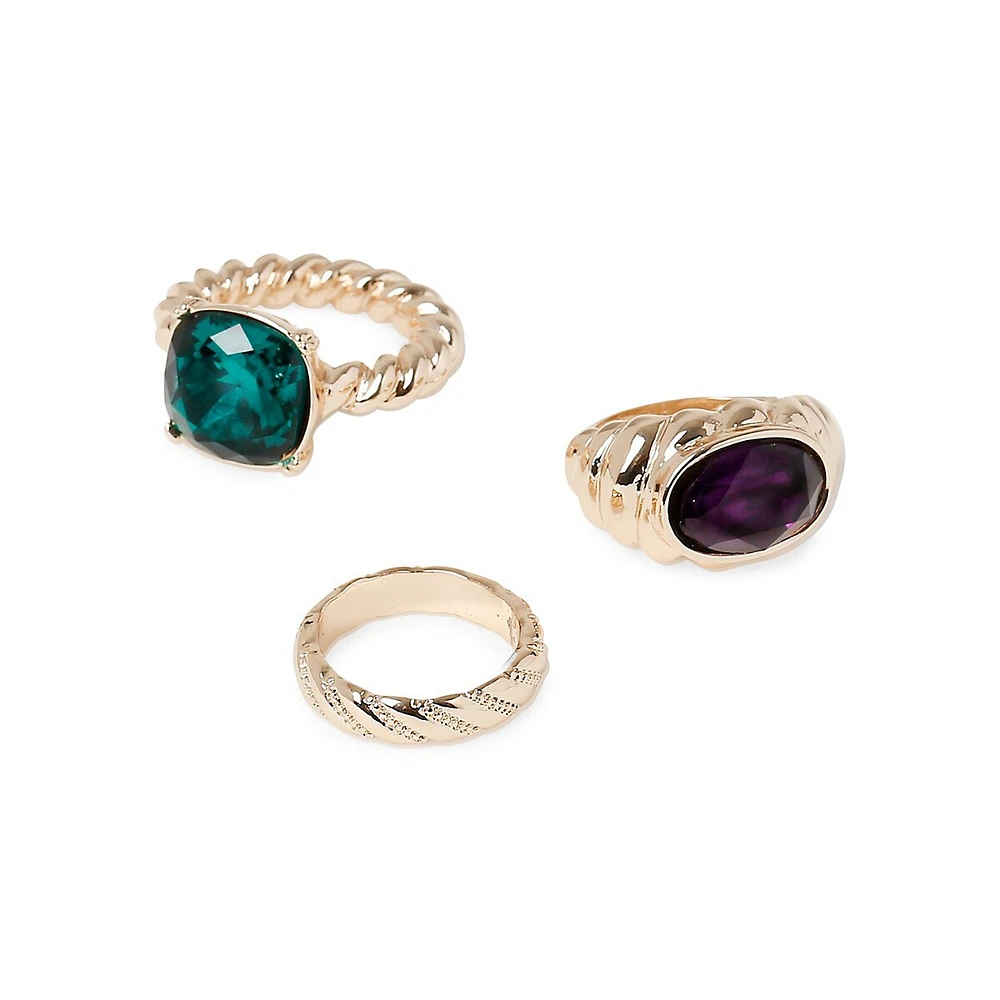 3-Pack Crystal Rings