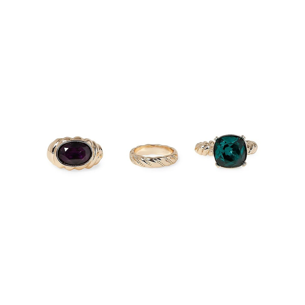 3-Pack Crystal Rings