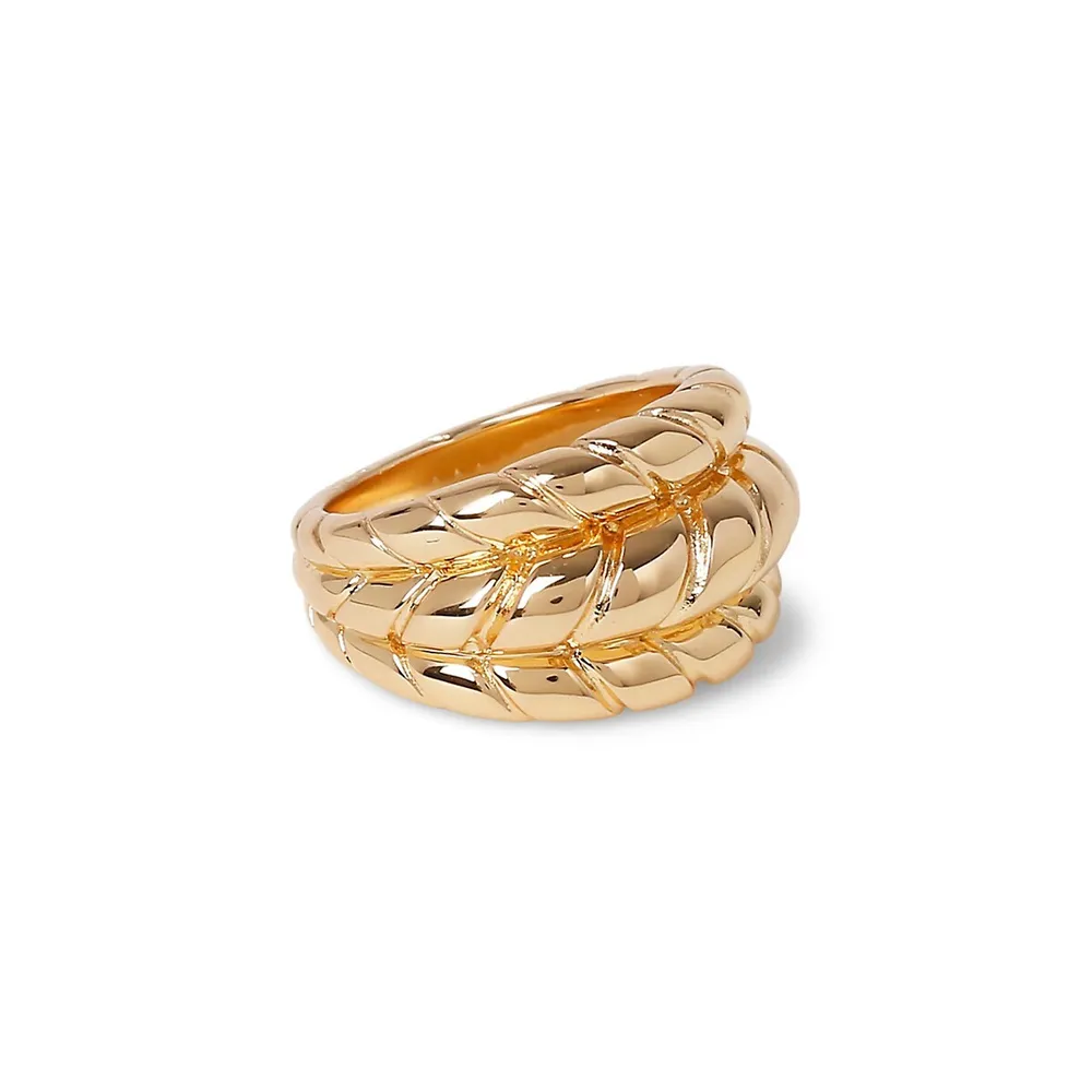 Rope Goldtone Triple-Band Ring