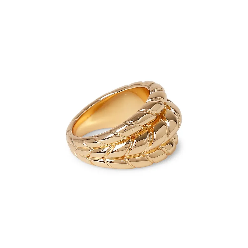 Rope Goldtone Triple-Band Ring