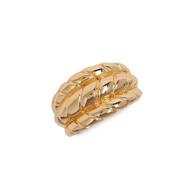 Rope Goldtone Triple-Band Ring