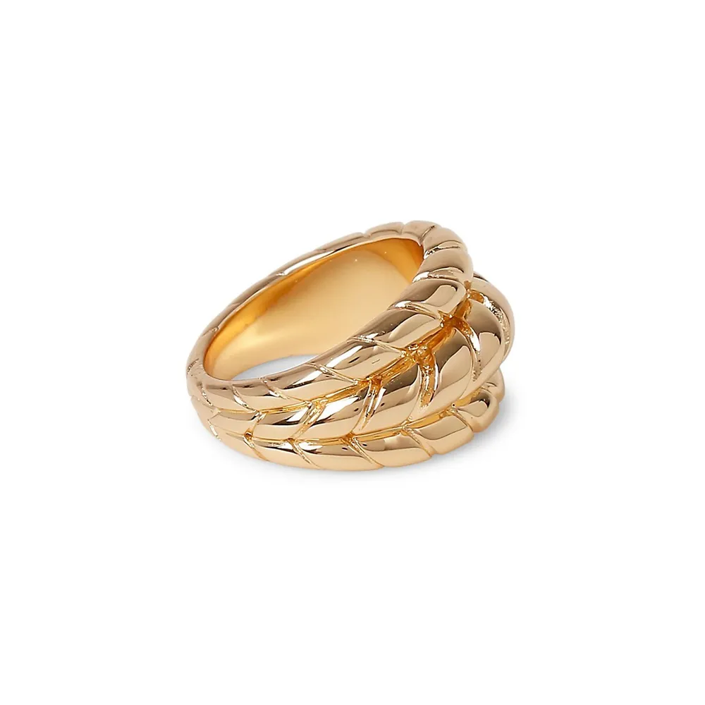 Rope Goldtone Triple-Band Ring