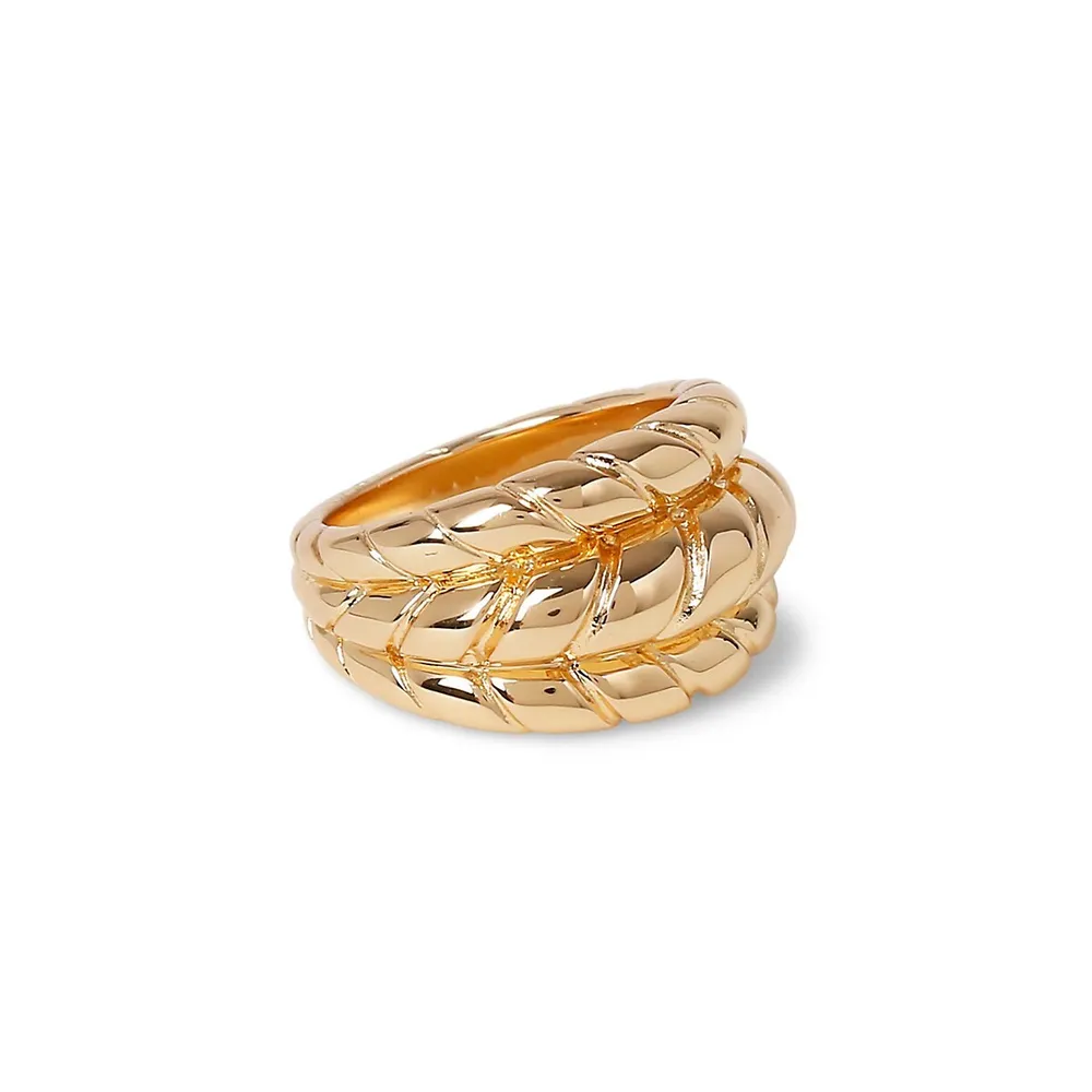 Rope Goldtone Triple-Band Ring