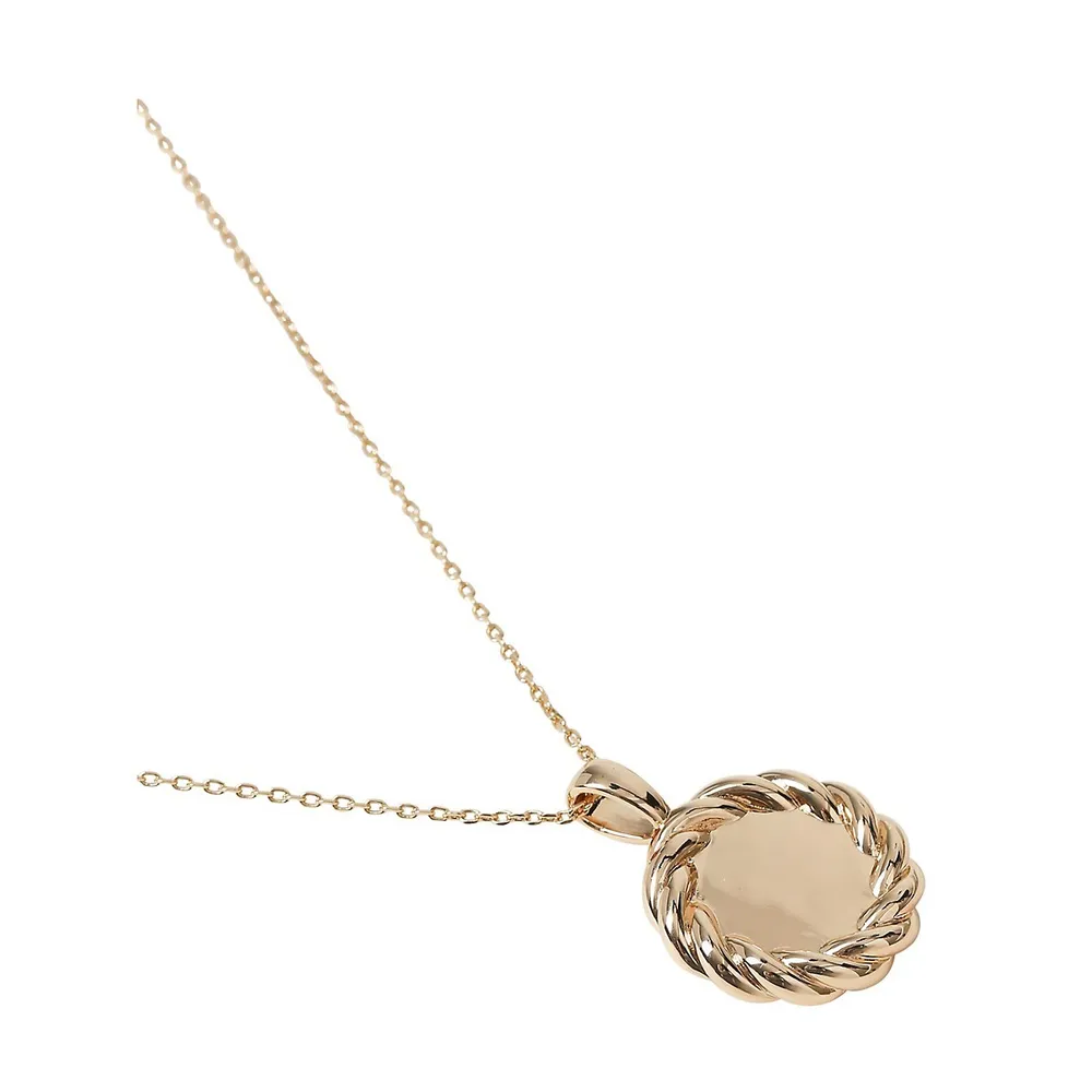 Goldtone Circular Pendant Necklace