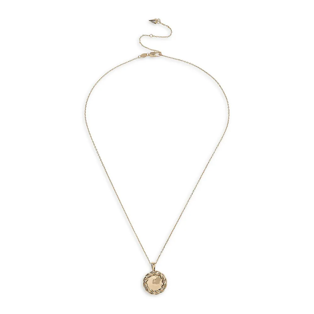 Goldtone Circular Pendant Necklace