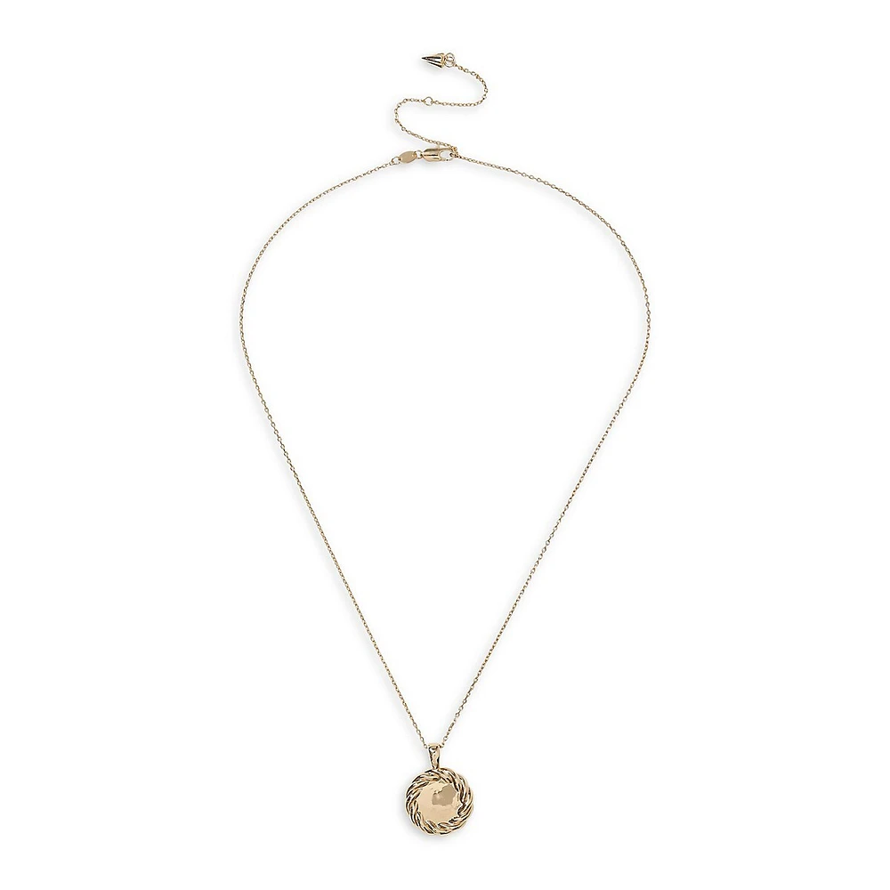 Goldtone Circular Pendant Necklace