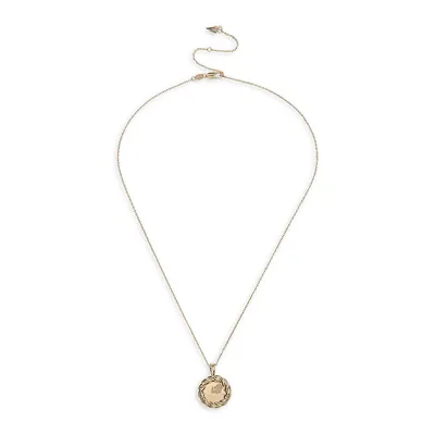Goldtone Circular Pendant Necklace