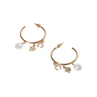 Goldtone Lucky-Charm Hoop Earrings