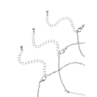 Silvertone 3-Piece Anklet Set