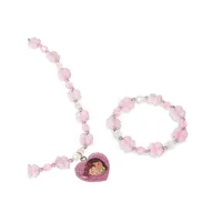 2-Piece Luck Beaded Necklace And Bracelet Set