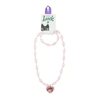 2-Piece Luck Beaded Necklace And Bracelet Set