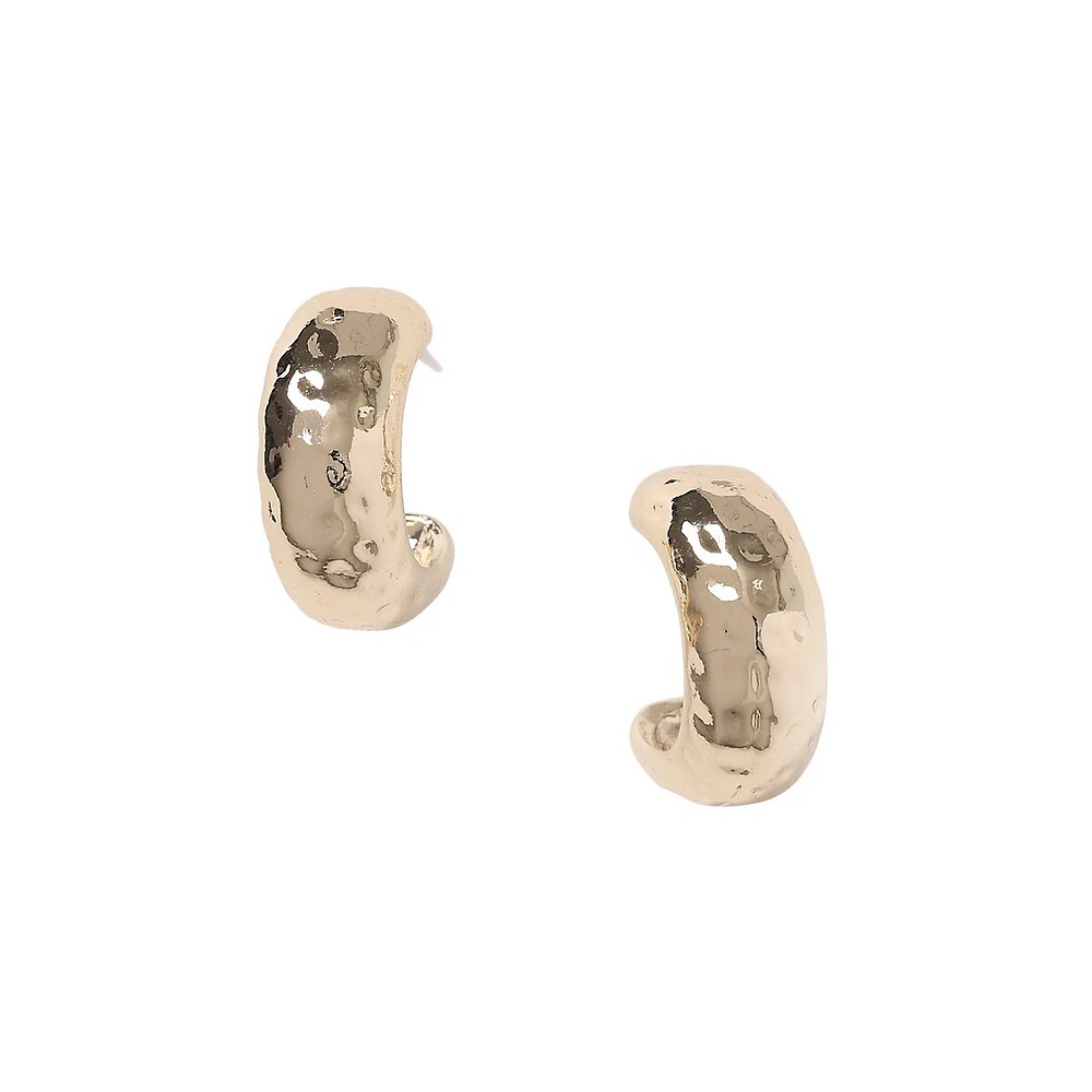 Thick Goldtone Hoops Earrings