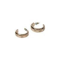 Goldtone & Star Crystal Hoop Earrings