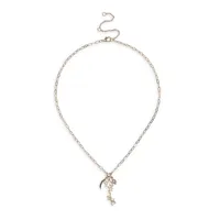 Goldtone Strength-Charm Necklace