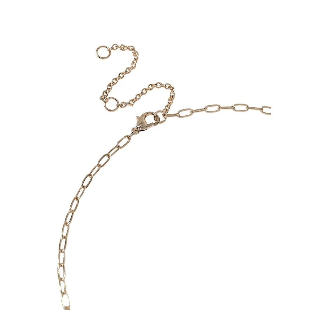 Goldtone & Crystal Believe Charm Necklace