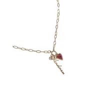 Goldtone Kindness & Studded Charms Necklace