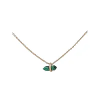 Goldtone Malachite Crystal Shard Necklace