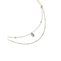 Goldtone & Faux Pearl Layered Necklace
