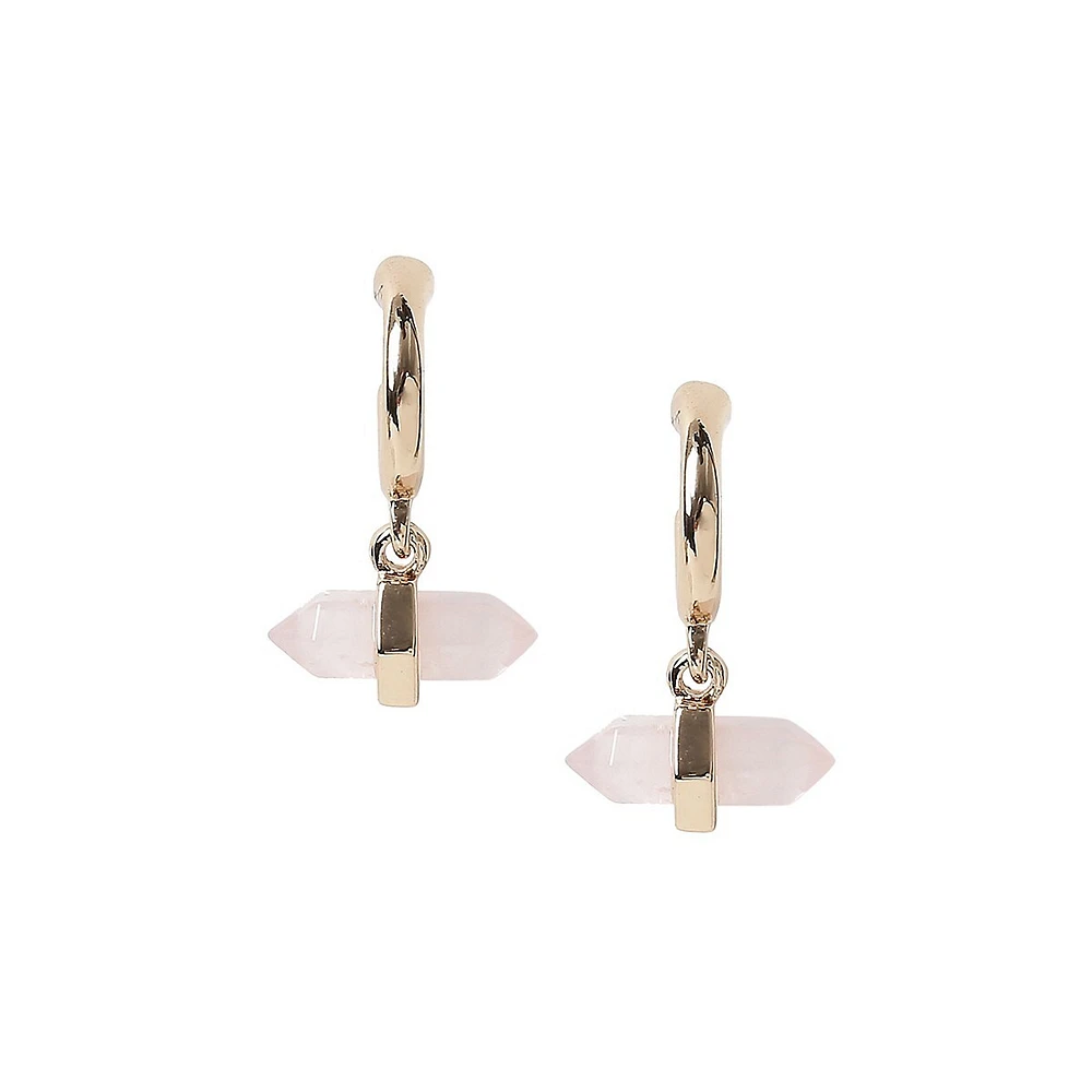 Goldtone Quartz Crystal Sharad Earrings