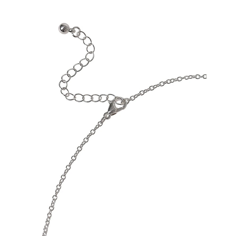 Silvertone & Crystal Heart-Pendent -Initial Necklace