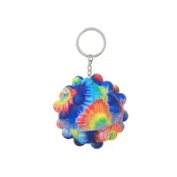 Fidget Tie-Dye Rainbow Ball Keychain