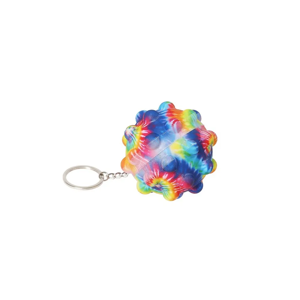 Fidget Tie-Dye Rainbow Ball Keychain