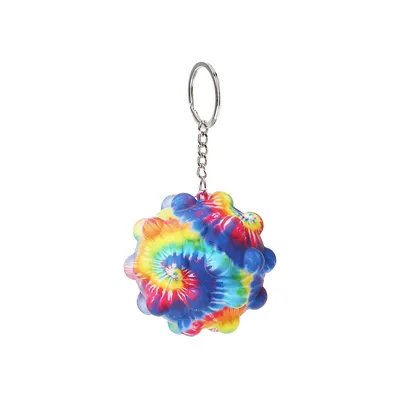 Fidget Tie-Dye Rainbow Ball Keychain