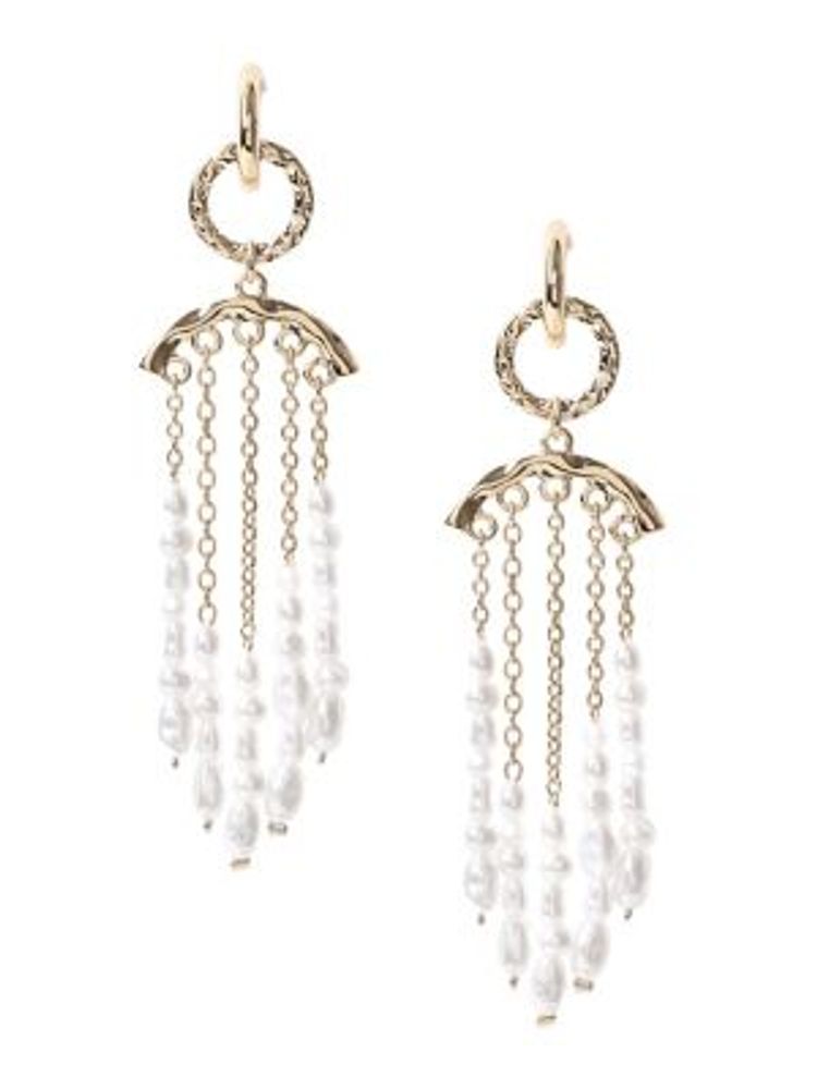 faux pearl chandelier earrings