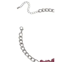 Silvertone & Crystal Choker Necklace