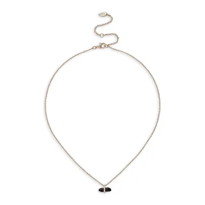 Goldtone & Onyx Shard Pendant Necklace