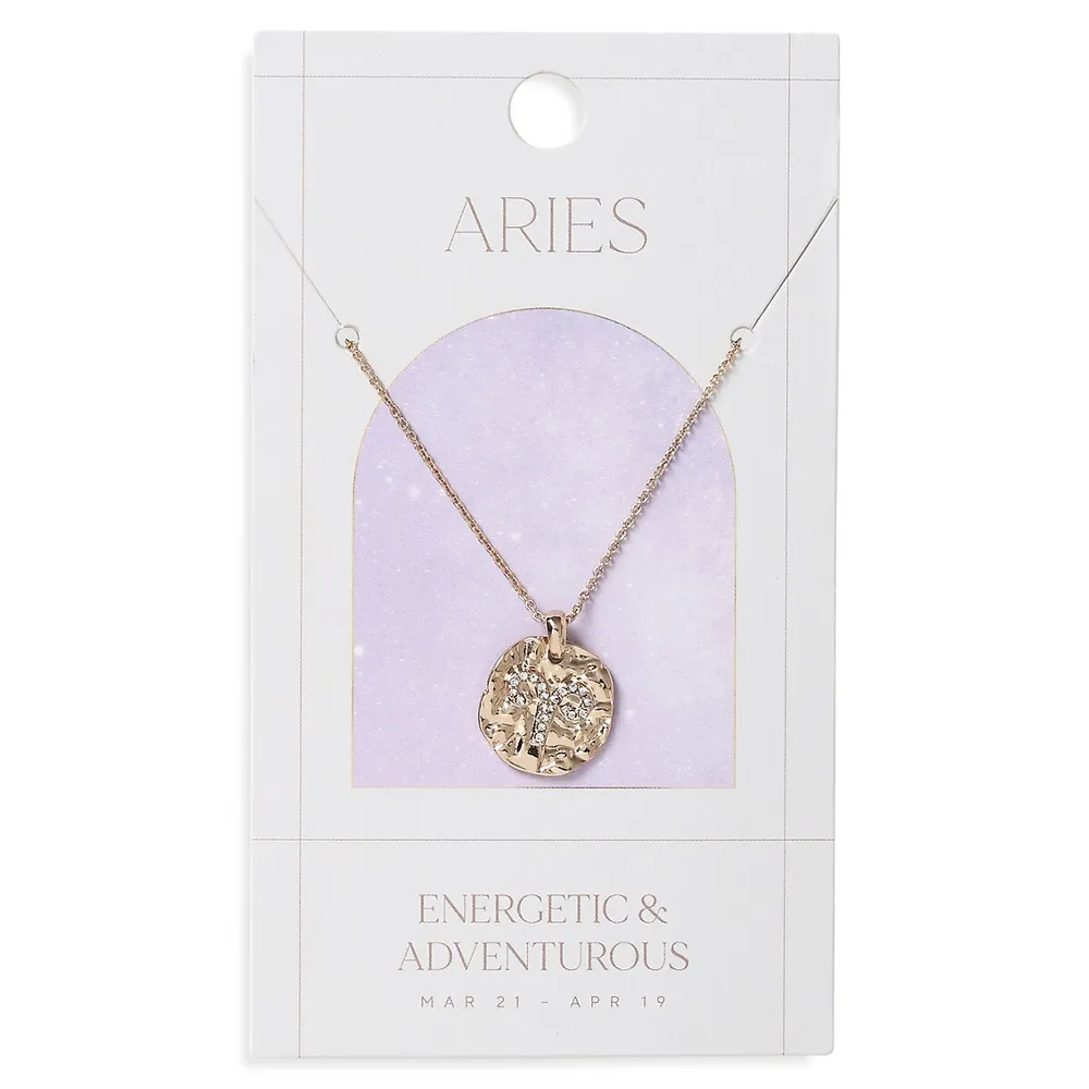 Goldtone & Crystal Aries Horoscope Ditzy Necklace