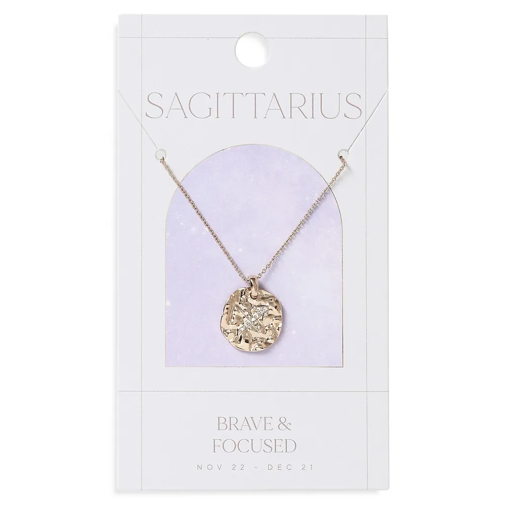 Goldtone & Crystal Sagittarius Horoscope Ditzy Necklace