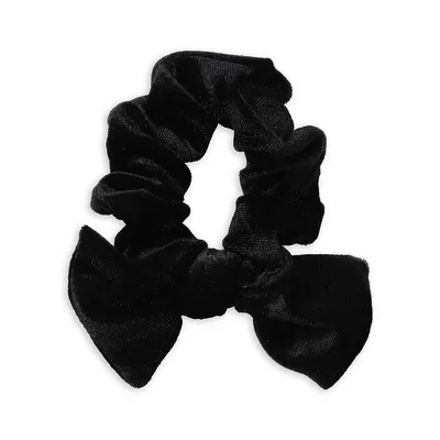 Black Velvet Bow Scrunchie