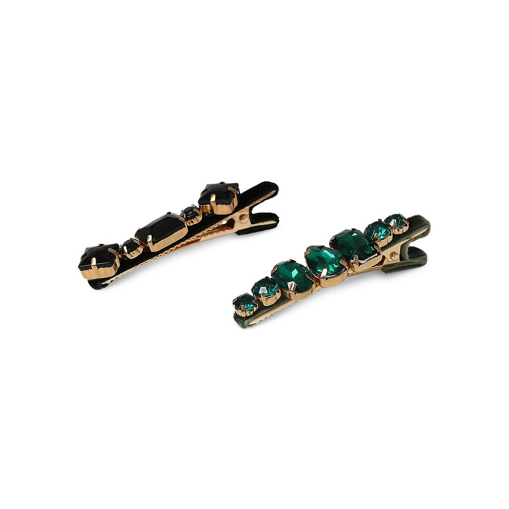 2-Piece Velvet Gem Clips